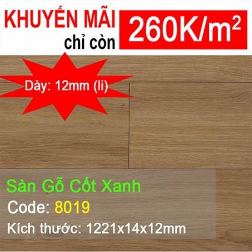 Sàn Gỗ Cốt Xanh Chịu Nước 8019