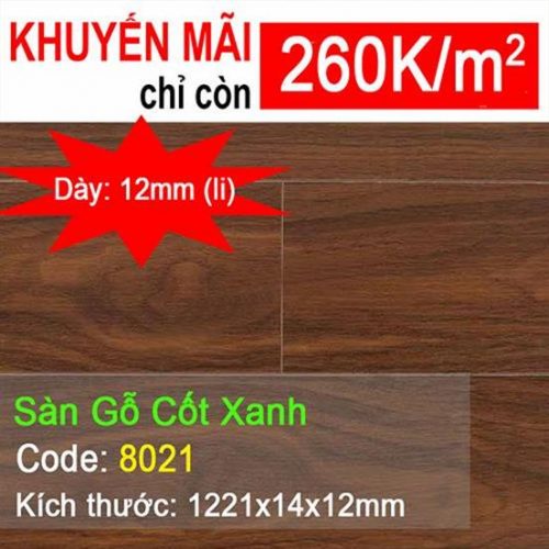 Sàn Gỗ Cốt Xanh Chịu Nước 8021